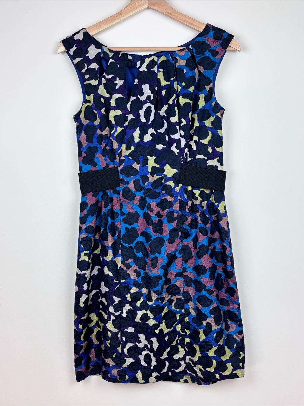 🎀 Nanette Lepore 100% Silk Cocktail Dress | Size 4 | Blue Abstract Camo Print